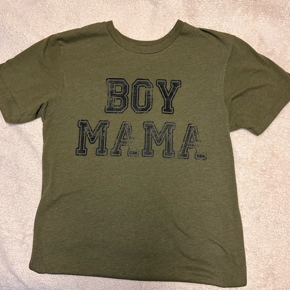 BOY MAMA, Green graphic tee, size S/M